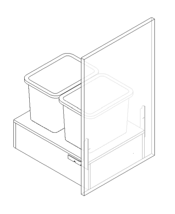 Base Cabinet - Single Drawer with Trash Bin